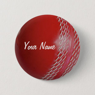 Cricket Ball Red Customize With Your Name 2 Inch Round Button