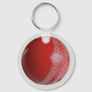 Cricket Ball Red Customize With Your Name Keychain