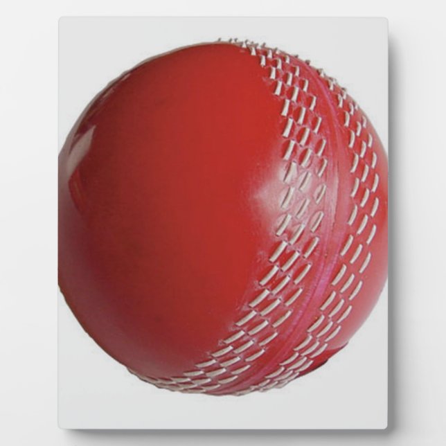 Cricket Ball Red Customize With Your Name Plaque (Front)