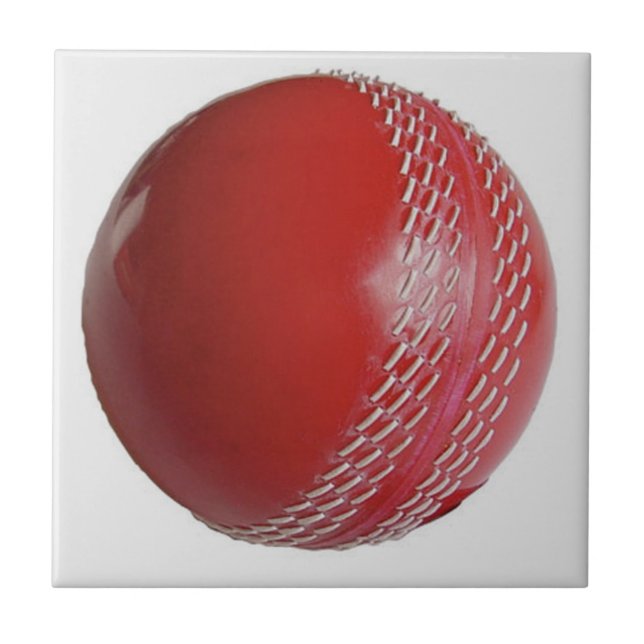 Cricket Ball Red Customize With Your Name Tile (Front)