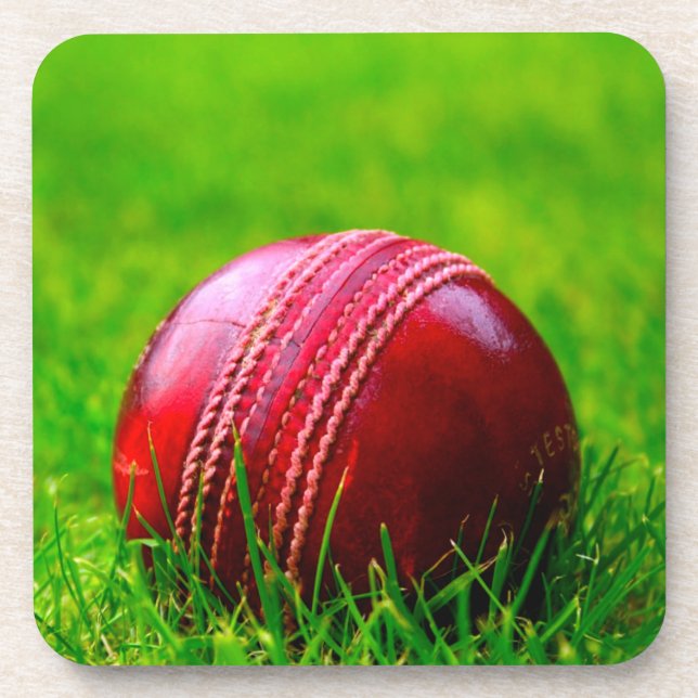 Cricket Ball Sport Personalize it With Text Coaster (Front)