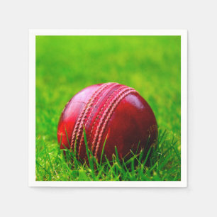 Cricket Ball Sport Personalize it With Text Napkin
