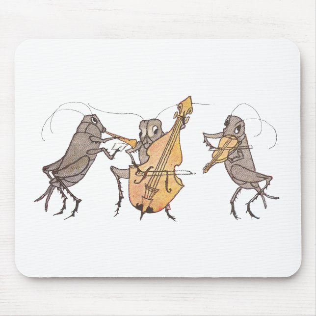 Cricket Band with Horn, Cello & Violin Mouse Pad (Front)