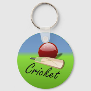 Cricket - bat and ball, keychain
