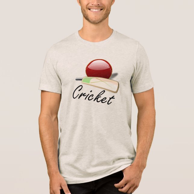 Cricket - Bat and Ball Tri-Blend Shirt (Front)