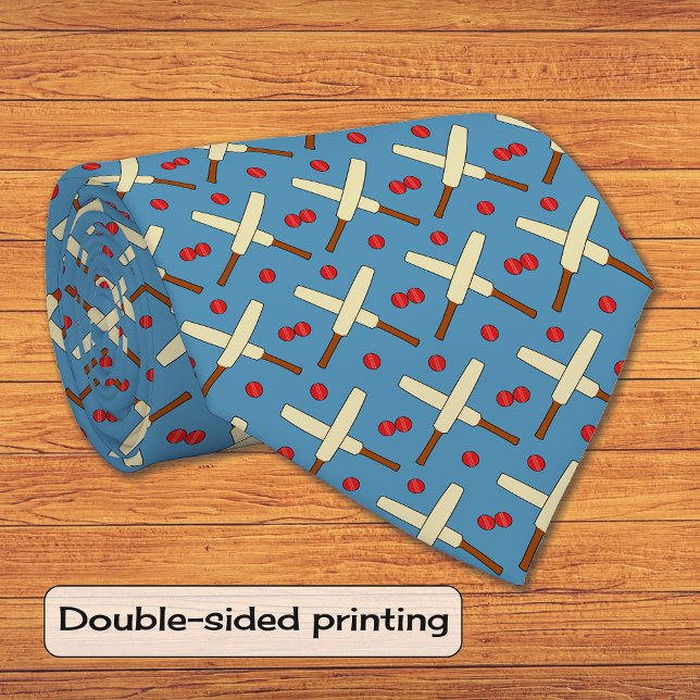 Cricket bats repeating pattern blue tie (Creator Uploaded)