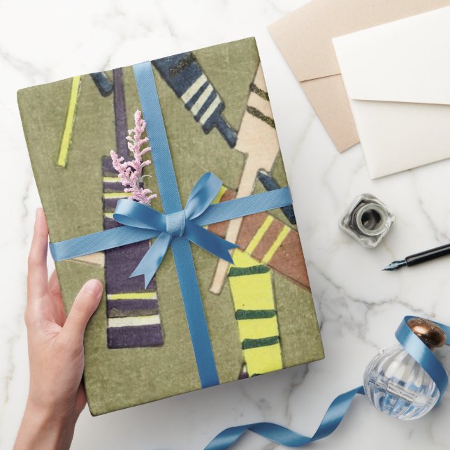 Cricket Bats Sports Wrapping Paper (Gifting)