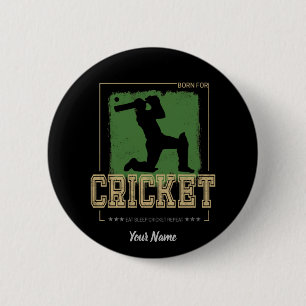 Cricket Batsman Vintage Pitcher Player Coach 2 Inch Round Button