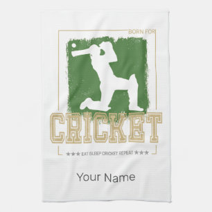 Cricket Batsman Vintage Pitcher Player Coach Kitchen Towel