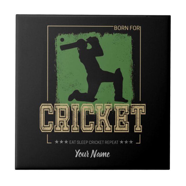 Cricket Batsman Vintage Pitcher Player Coach Tile (Front)
