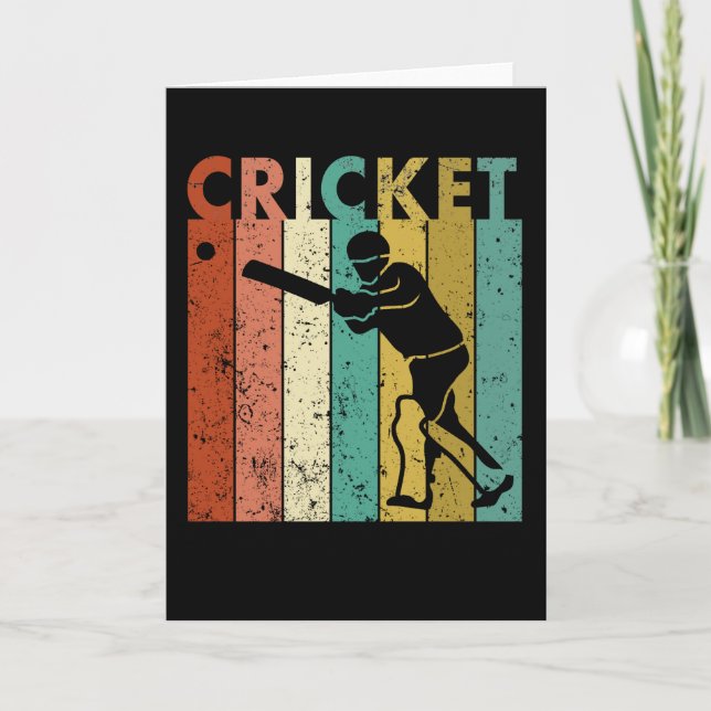 Cricket Bowler Bat Cricketer Gift Card (Front)
