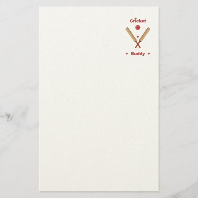 Cricket Buddy Stationery (Front)