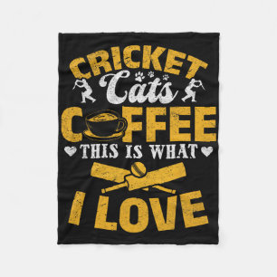 Cricket Cats Coffee This Is What I Love - Cricket  Fleece Blanket
