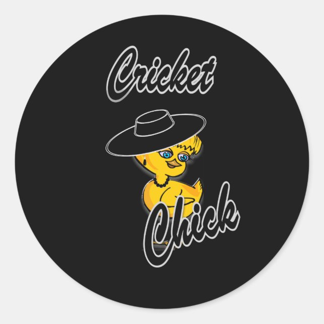 Cricket Chick #4 Classic Round Sticker (Front)