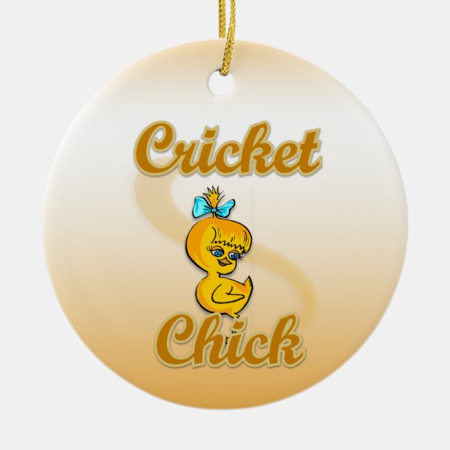 Cricket Chick Ceramic Ornament (Front)