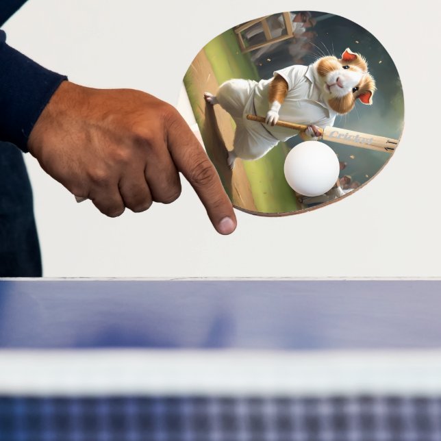 Cricket Craze: The Guinea Pigs Big Match Ping Pong Paddle (Insitu)