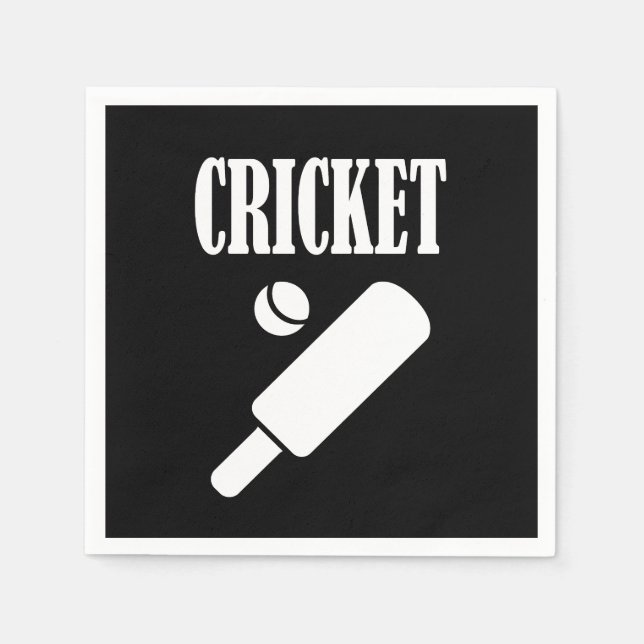 Cricket Cusomize Personalize Name, Number or Team Napkin (Front)