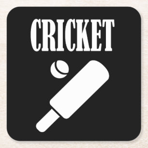 Cricket Cusomize Personalize Name, Number or Team Square Paper Coaster