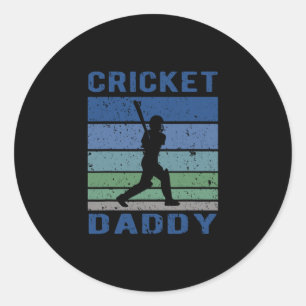 Cricket Daddy Gifts For A Cricket Player Classic Round Sticker