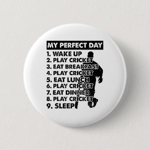 Cricket Day Plan Cricket Player  2 Inch Round Button