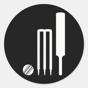 Cricket Equipment  Classic Round Sticker