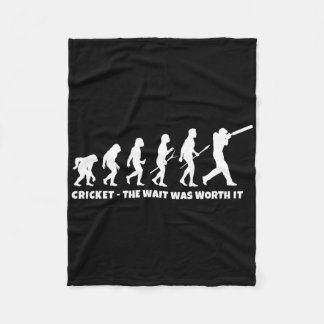 Cricket Evolution For Cricket Sports Player Funny  Fleece Blanket