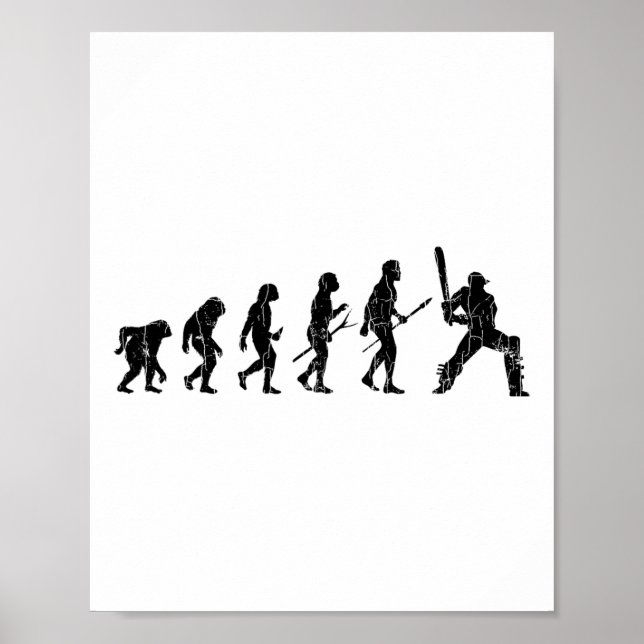 Cricket Evolution Funny Graphic For Player  Poster (Front)