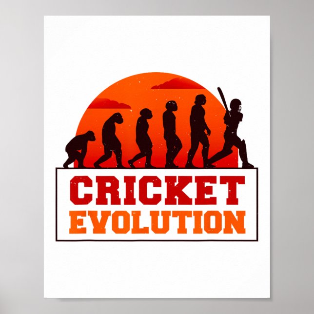 Cricket Evolutionn Funny Sport Fan Cricketer Novel Poster (Front)