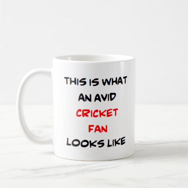 cricket fan, avid coffee mug (Left)