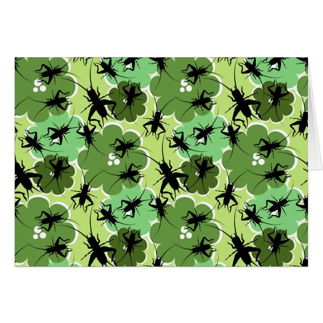 Cricket Floral Pattern Green + Black (Front Horizontal)