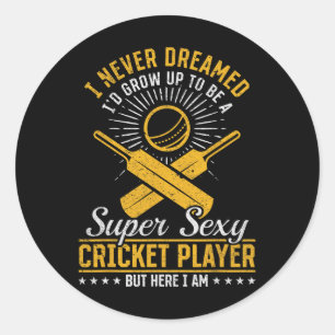 Cricket Game Cricketing - Super Y Cricket Player  Classic Round Sticker
