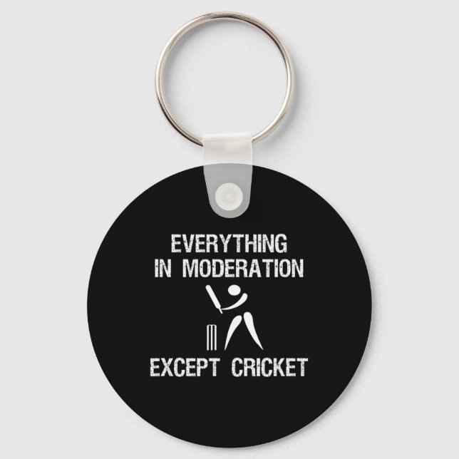 Cricket Game - Funny Moderation - Player  Keychain (Front)