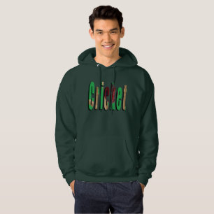 Cricket Game Logo, Mens Green Hoodie