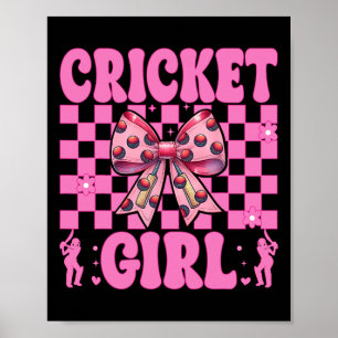 Cricket Girl Mom Mama Mothers Day Coquette Bow Poster
