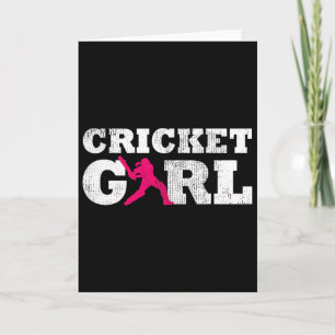 Cricket Girl Player Silhouette Sport Gift Card