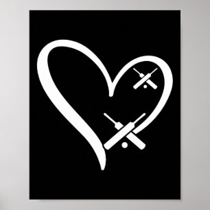 Cricket Heart Cricketing Cricket Player Cricket He Poster