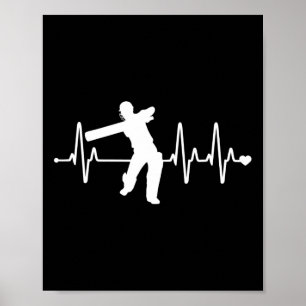 Cricket Heartbeat - Funny Cricketer Poster