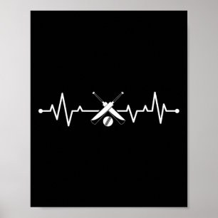 Cricket Heartbeat Heart Cricket Player Poster