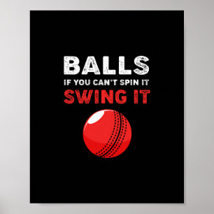 Cricket If You Cant Spin It Swing It Funny Cricket Poster