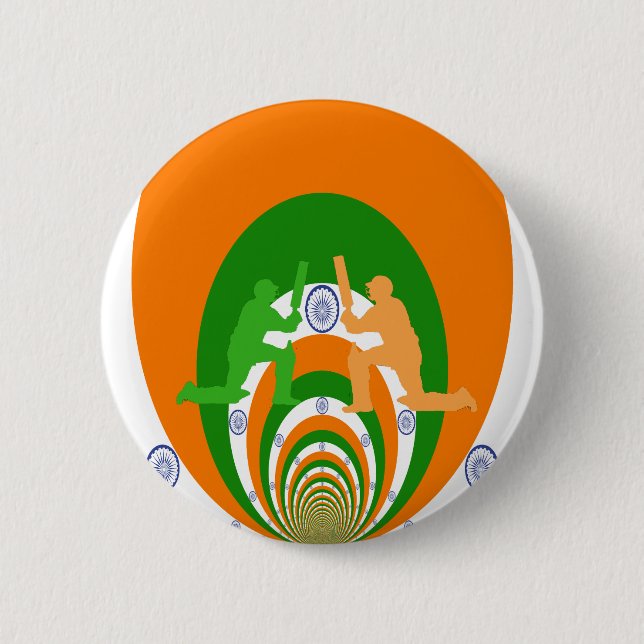 Cricket India 2 Inch Round Button (Front)