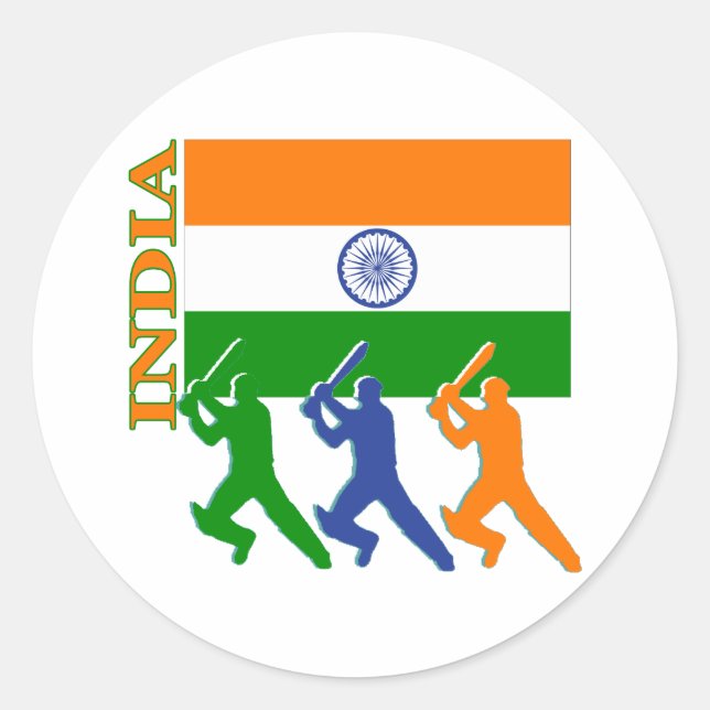 Cricket India Classic Round Sticker (Front)