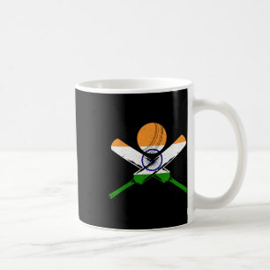 Cricket India Vintage Indian Flag Cricketer  Coffee Mug