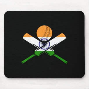 Cricket India Vintage Indian Flag Cricketer  Mouse Pad