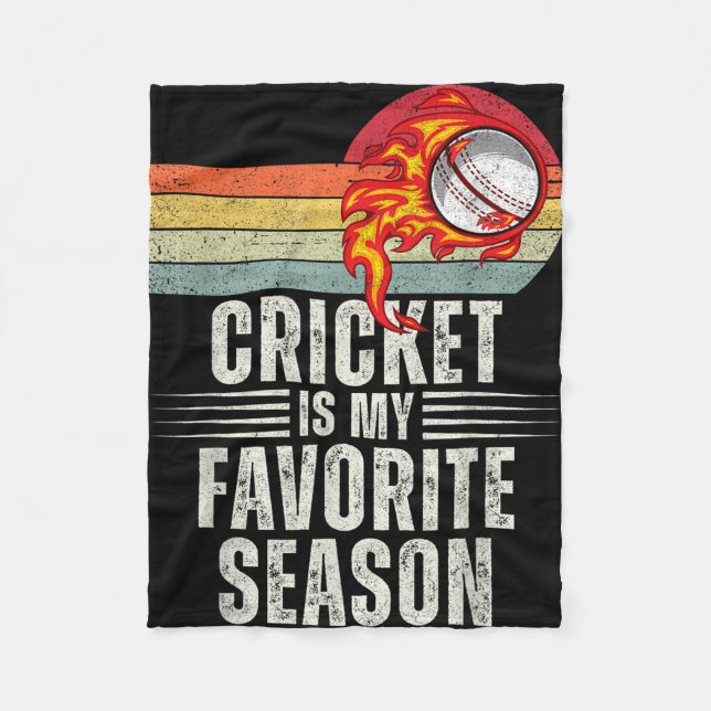Cricket Is My Favorite Season  Fleece Blanket (Front)