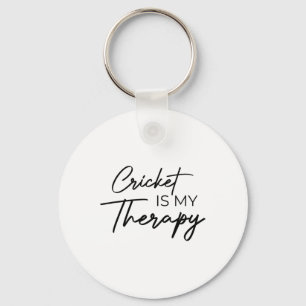 Cricket Is My Therapy Keychain