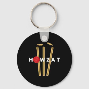 Cricket Ll Wickets Bowler Funny Out Shouting Sloga Keychain
