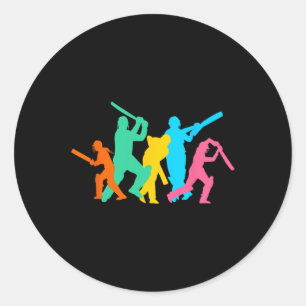 Cricket Men Cricketer Cricketers Cricket 1 Classic Round Sticker