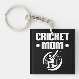 Cricket Mom Cricketer Son Cricket Lover Mother Keychain