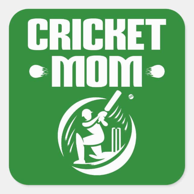 Cricket Mom Cricketer Son Cricket Lover Mother Square Sticker (Front)