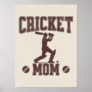 Cricket Mom Sports Enthusiast Cricket Lover Mother Poster